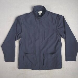 Norm Thompson Mens Zip Up Jacket Navy Blue Utility Pockets Lightweight M‎